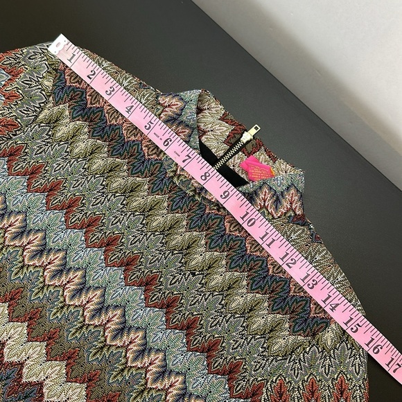 Catherine Malandrino Multi Colored Knit Shift Dress Size 4 Stretch Metallic - Picture 9 of 12